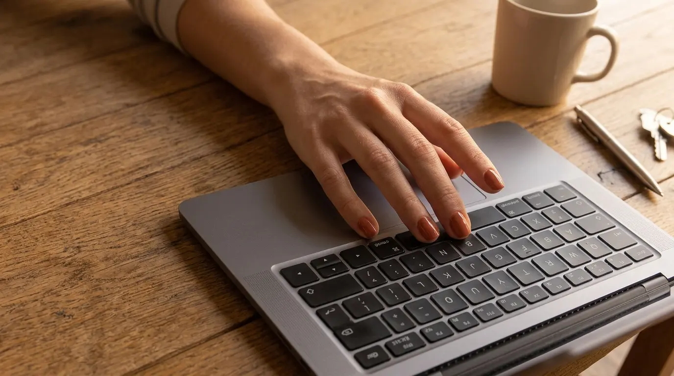 Mani al computer mentre si pubblica un annuncio e si risponde alle richieste